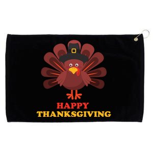 Happy Thanksgiving Turkey Holiday Festive Grommeted Golf Towel