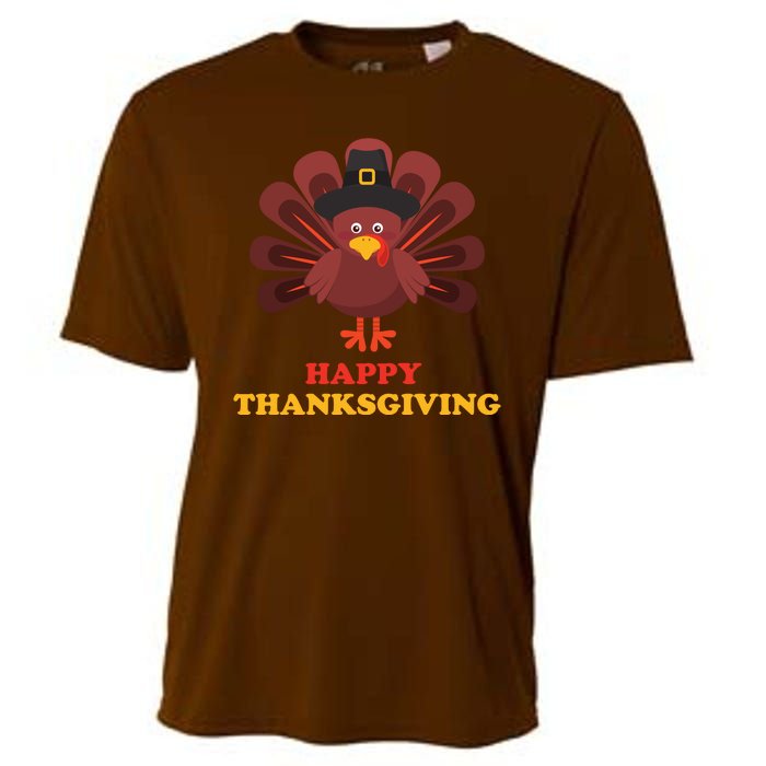 Happy Thanksgiving Turkey Holiday Festive Cooling Performance Crew T-Shirt