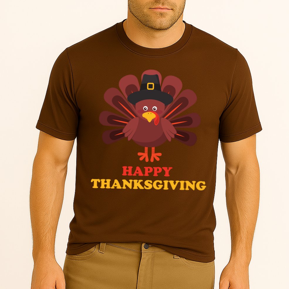 Happy Thanksgiving Turkey Holiday Festive Cooling Performance Crew T-Shirt