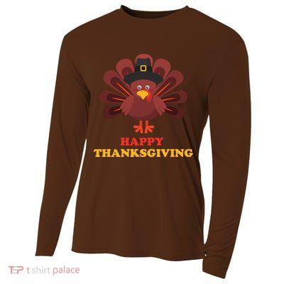 Happy Thanksgiving Turkey Holiday Festive Cooling Performance Long Sleeve Crew