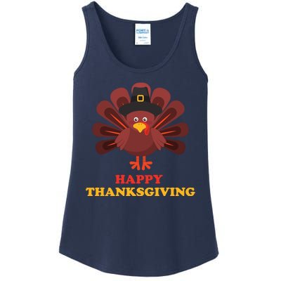 Happy Thanksgiving Turkey Holiday Festive Ladies Essential Tank