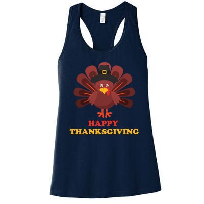 Happy Thanksgiving Turkey Holiday Festive Women's Racerback Tank