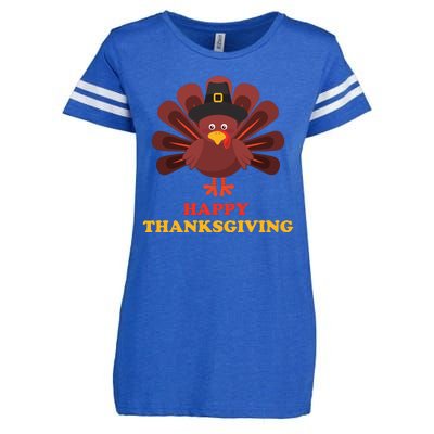 Happy Thanksgiving Turkey Holiday Festive Enza Ladies Jersey Football T-Shirt