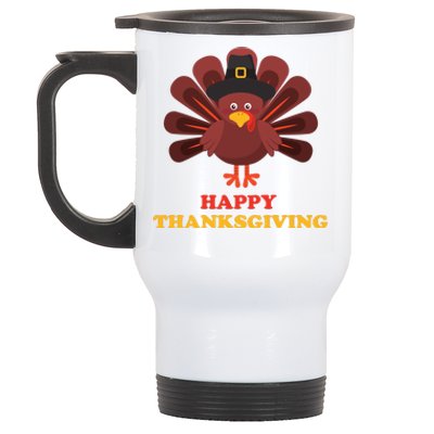 Happy Thanksgiving Turkey Holiday Festive Stainless Steel Travel Mug