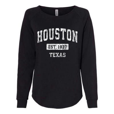 Houston Texas Tx Vintage Sports Womens California Wash Sweatshirt