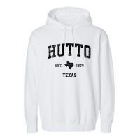 Hutto Texas Tx Vintage Established Sports Design Garment-Dyed Fleece Hoodie