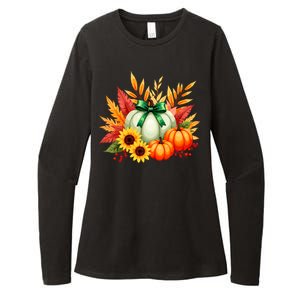 Happy Thanksgiving Turkey Day Harvest Festival Pumpkin Funny Gift Womens CVC Long Sleeve Shirt