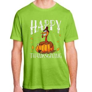 Happy Thanksgiving Turkey Pumpkin Adult ChromaSoft Performance T-Shirt