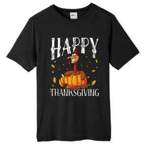 Happy Thanksgiving Turkey Pumpkin Tall Fusion ChromaSoft Performance T-Shirt