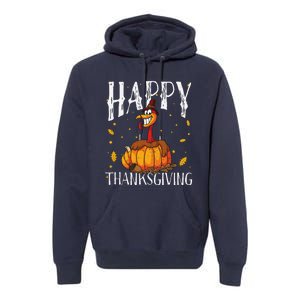 Happy Thanksgiving Turkey Pumpkin Premium Hoodie