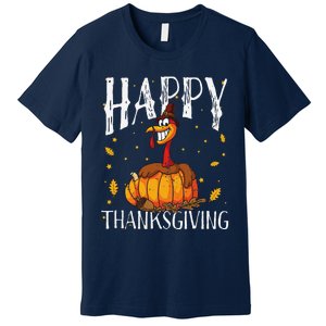 Happy Thanksgiving Turkey Pumpkin Premium T-Shirt