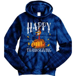 Happy Thanksgiving Turkey Pumpkin Tie Dye Hoodie