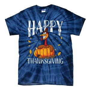 Happy Thanksgiving Turkey Pumpkin Tie-Dye T-Shirt