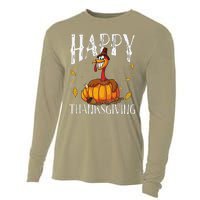 Happy Thanksgiving Turkey Pumpkin Cooling Performance Long Sleeve Crew