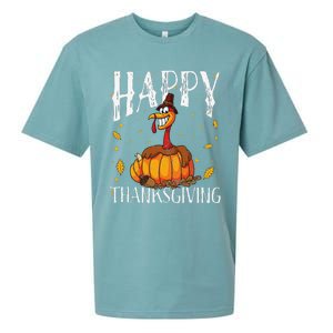 Happy Thanksgiving Turkey Pumpkin Sueded Cloud Jersey T-Shirt