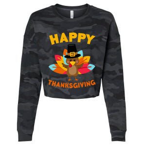 Happy Thanksgiving Thanksgiving Day Cropped Pullover Crew