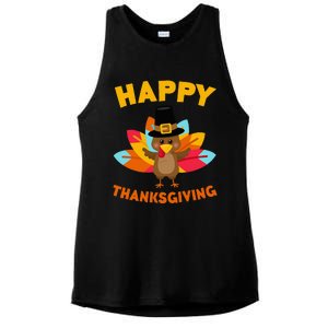 Happy Thanksgiving Thanksgiving Day Ladies PosiCharge Tri-Blend Wicking Tank