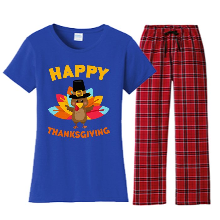 Happy Thanksgiving Thanksgiving Day Women's Flannel Pajama Set