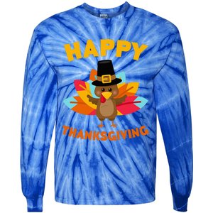 Happy Thanksgiving Thanksgiving Day Tie-Dye Long Sleeve Shirt