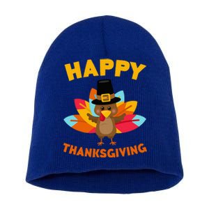 Happy Thanksgiving Thanksgiving Day Short Acrylic Beanie