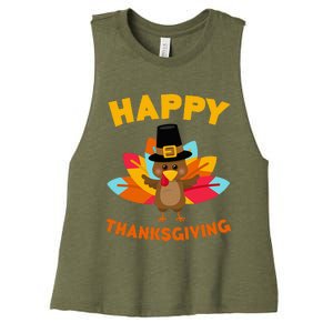 Happy Thanksgiving Thanksgiving Day Women's Racerback Cropped Tank