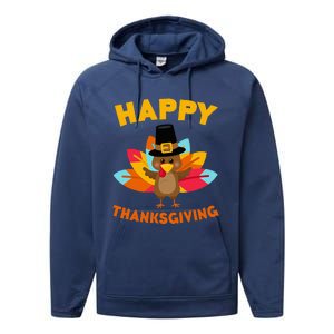 Happy Thanksgiving Thanksgiving Day Performance Fleece Hoodie