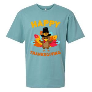 Happy Thanksgiving Thanksgiving Day Sueded Cloud Jersey T-Shirt