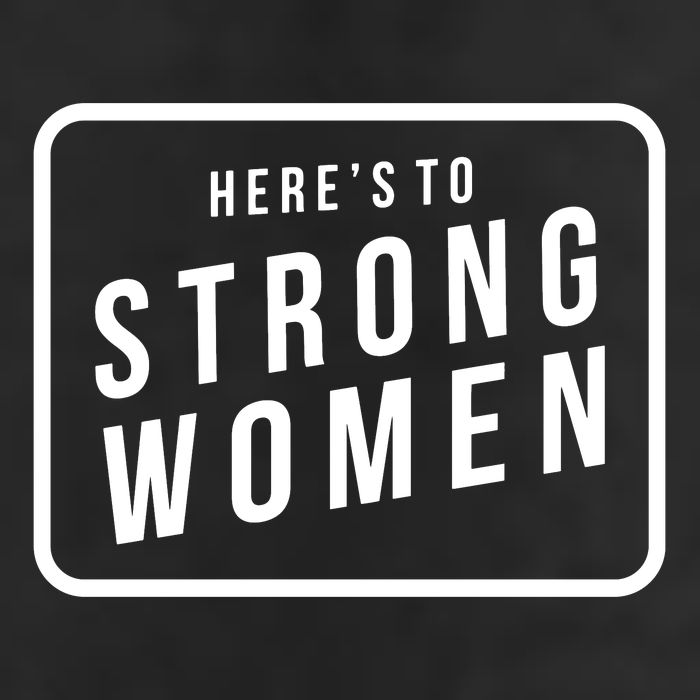 Heres To The Strong Women 7 Panel Mesh Trucker Snapback Hat