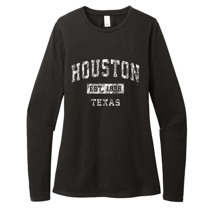 Houston Texas Tx Vintage Established Sports Womens CVC Long Sleeve Shirt