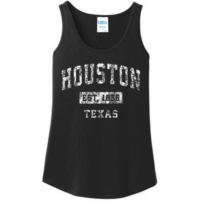 Houston Texas Tx Vintage Established Sports Ladies Essential Tank