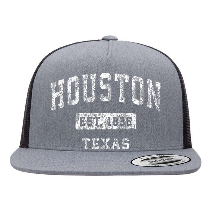 Houston Texas Tx Vintage Established Sports Flat Bill Trucker Hat