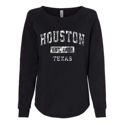 Houston Texas Tx Vintage Established Sports Womens California Wash Sweatshirt