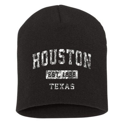 Houston Texas Tx Vintage Established Sports Short Acrylic Beanie