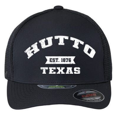 Hutto Texas Tx Vintage Athletic Sports Established Flexfit Unipanel Trucker Cap