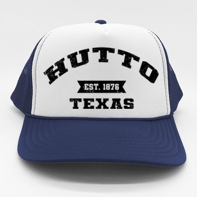 Hutto Texas Tx Vintage Athletic Sports Established Trucker Hat