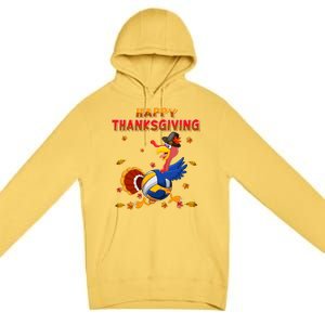 Happy Thanksgiving Turkey Volleyball Ball Autumn Fall Vibes Gift Premium Pullover Hoodie