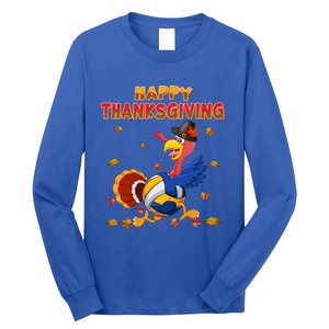 Happy Thanksgiving Turkey Volleyball Ball Autumn Fall Vibes Gift Long Sleeve Shirt