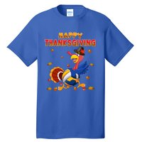 Happy Thanksgiving Turkey Volleyball Ball Autumn Fall Vibes Gift Tall T-Shirt