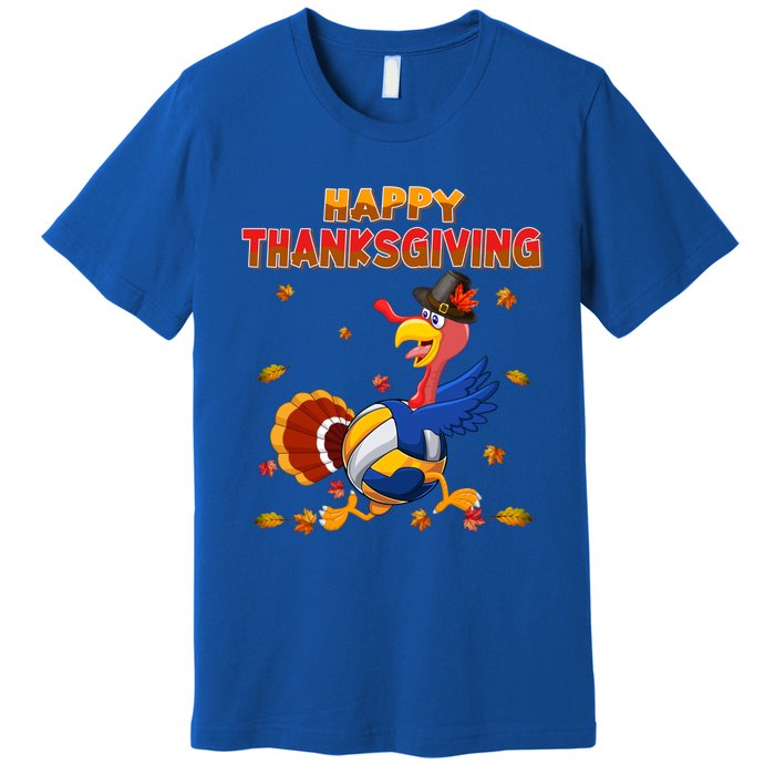 Happy Thanksgiving Turkey Volleyball Ball Autumn Fall Vibes Gift Premium T-Shirt