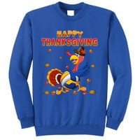 Happy Thanksgiving Turkey Volleyball Ball Autumn Fall Vibes Gift Tall Sweatshirt