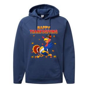 Happy Thanksgiving Turkey Volleyball Ball Autumn Fall Vibes Gift Performance Fleece Hoodie