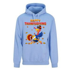 Happy Thanksgiving Turkey Volleyball Ball Autumn Fall Vibes Gift Unisex Surf Hoodie