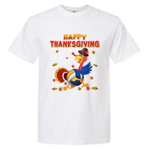 Happy Thanksgiving Turkey Volleyball Ball Autumn Fall Vibes Gift Garment-Dyed Heavyweight T-Shirt