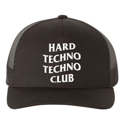 Hard Techno Techno Club X Raver Rave Party Outfit Backprint Yupoong Adult 5-Panel Trucker Hat