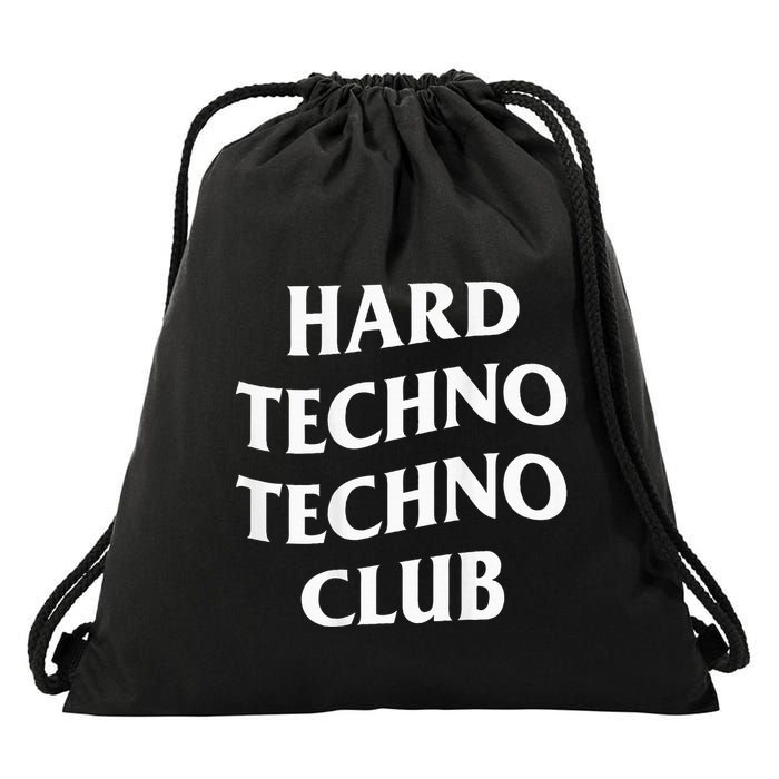 Hard Techno Techno Club X Raver Rave Party Outfit Backprint Drawstring Bag