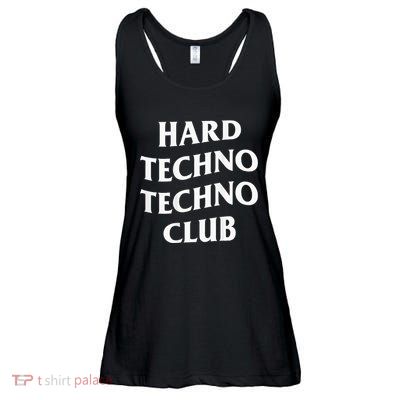 Hard Techno Techno Club X Raver Rave Party Outfit Backprint Ladies Essential Flowy Tank