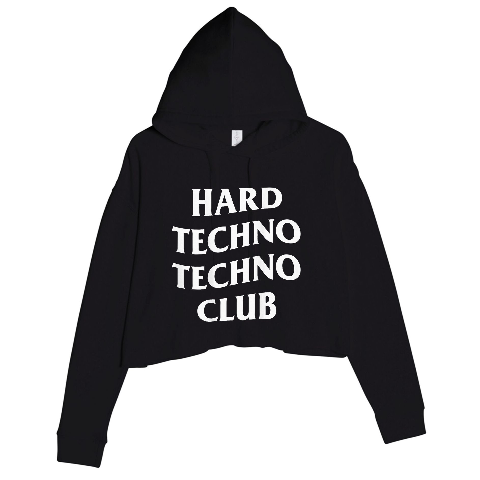 Hard Techno Techno Club X Raver Rave Party Outfit Backprint Crop Fleece Hoodie