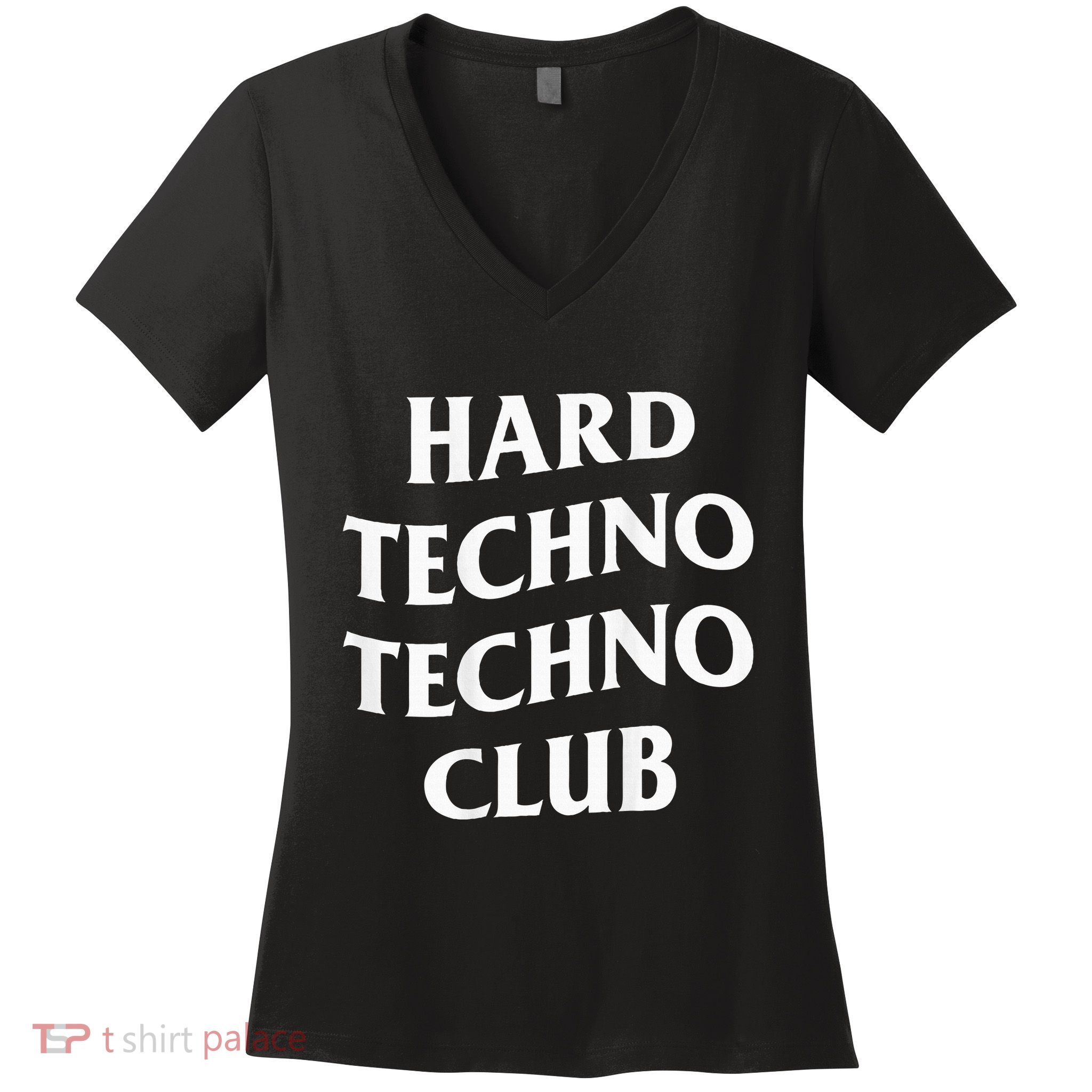 Hard Techno Techno Club X Raver Rave Party Outfit Backprint Women's V-Neck T-Shirt