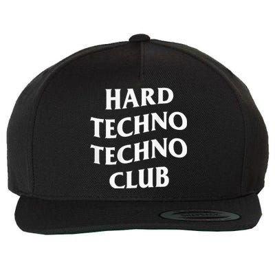 Hard Techno Techno Club X Raver Rave Party Outfit Backprint Wool Snapback Cap