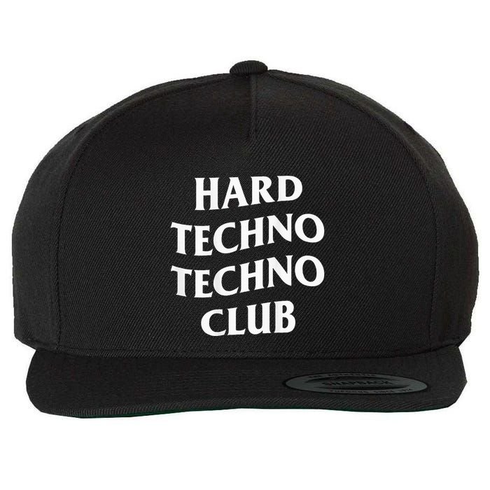 Hard Techno Techno Club X Raver Rave Party Outfit Backprint Wool Snapback Cap
